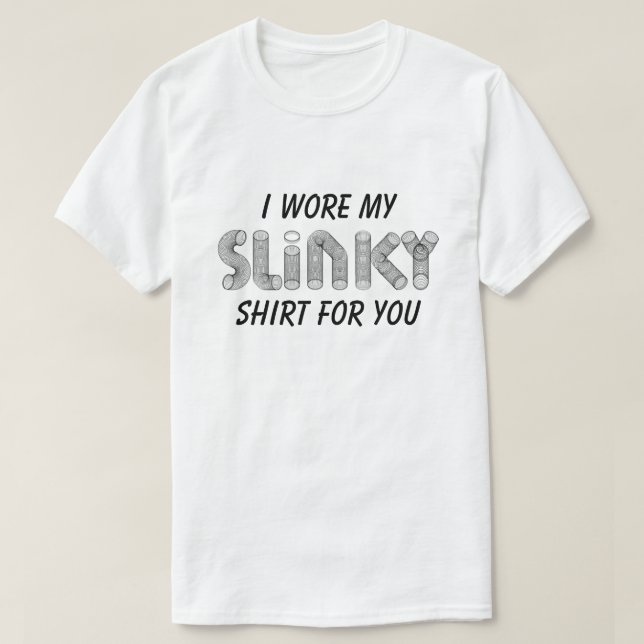 Slinky leksak old school lustig svart och vit t shirt (Design framsida)