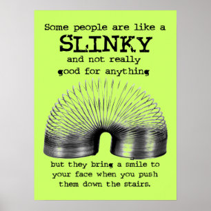 Slinky Människor Rolig Tryckt Affisch Humor