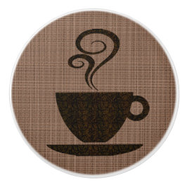 Slipad kopp på burlap - kabinett knopp