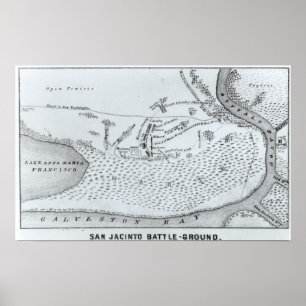 Slipat planera av striden av San Jacinto Poster