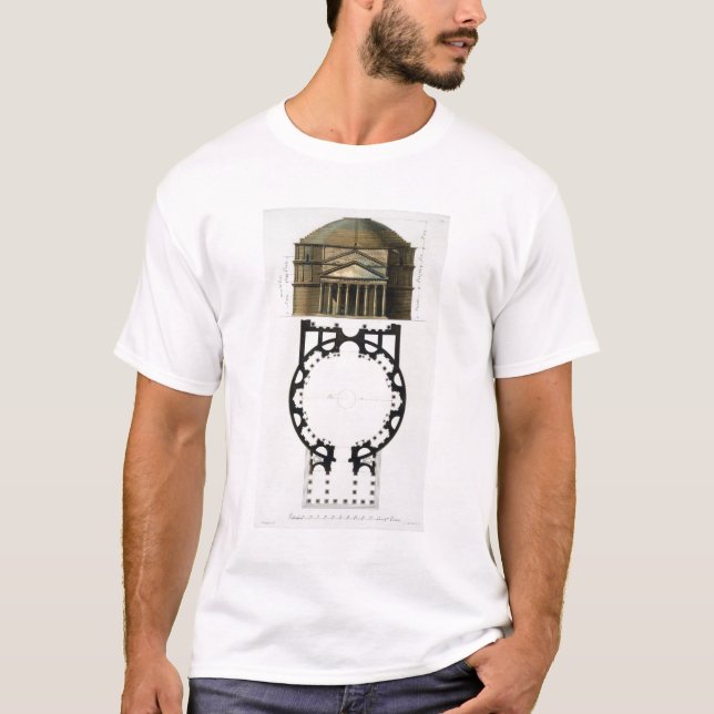 Slipat planera och facaden av pantheonen, Rome, Tee Shirt (Framsida)
