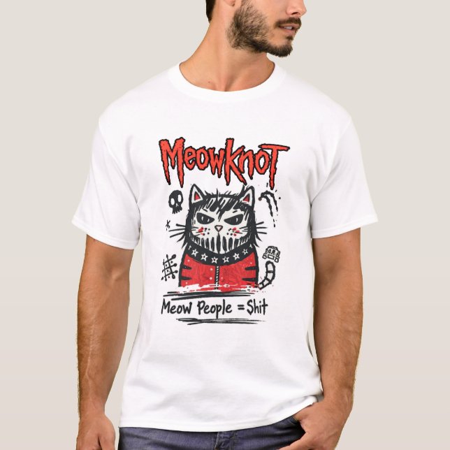Slipknot Cat Parody – Meow People T Shirt (Framsida)