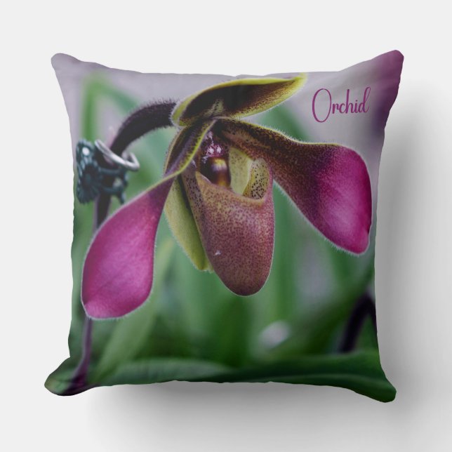 Slipper Orchid Makro Kudde (Framsida)