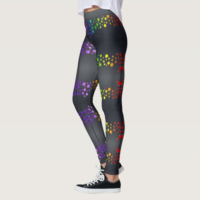 SlipperyJoe älskar bubblor röda orange gula gröna  Leggings (Vänster)