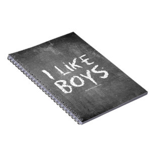 SlipperyJoe är jag gillar Boys-smutsiga Chalkboard Anteckningsbok