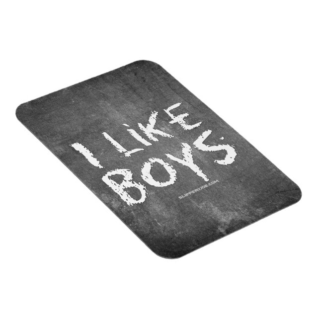 SlipperyJoe är jag gillar Boys-smutsiga Chalkboard Magnet (Högersidan)