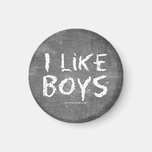 SlipperyJoe är jag gillar Boys-smutsiga Chalkboard Magnet