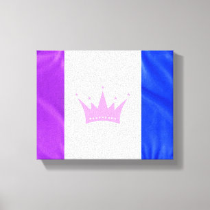 SlipperyJoe dra pridet flagga lila vit blå kråka Canvastryck
