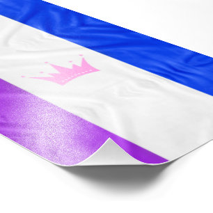 SlipperyJoe dra pridet flagga lila vit blå kråka Fototryck