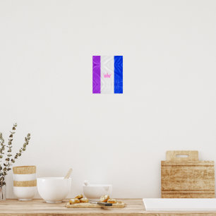 SlipperyJoe dra pridet flagga lila vit blå kråka Poster