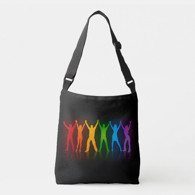 Slipperyjoe, gay pride-folk, konstnärlig, färger g axelväska (Framsida)