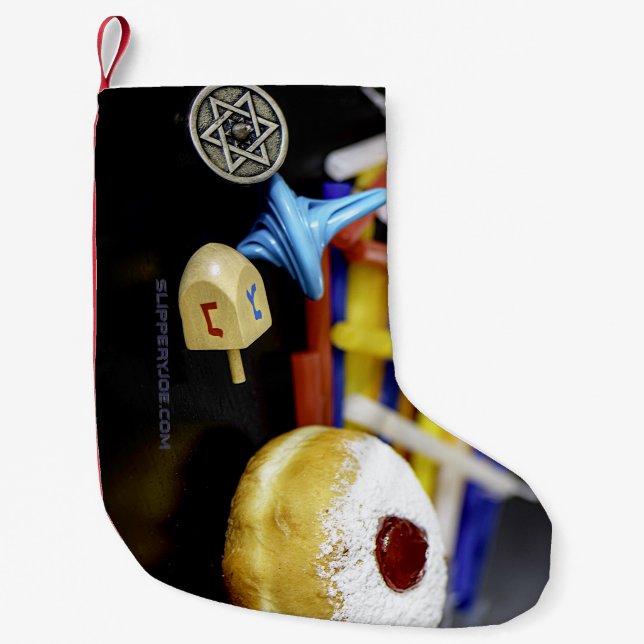 SlipperyJoe Hanukkah symbolisk stilleben högtid e Liten Julstrumpa (Framsidan)
