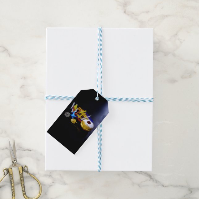 SlipperyJoe Hanukkah symbolisk stilleben högtid e Presentetikett (Med Snöre)