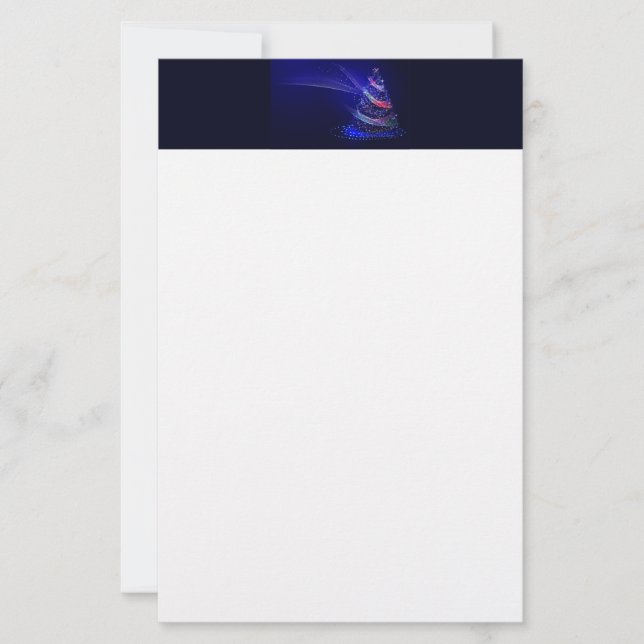 SlipperyJoe julgran digital genomskinlig röd Brevpapper (Framsida)