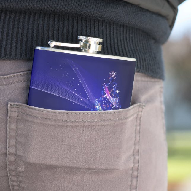 SlipperyJoe julgran digital genomskinlig röd Fickplunta (In Situ)