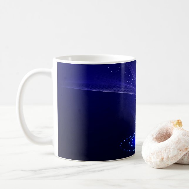 SlipperyJoe julgran digital genomskinlig röd Kaffemugg (Med munk)