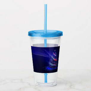 SlipperyJoe julgran digital genomskinlig röd Take Away Mugg