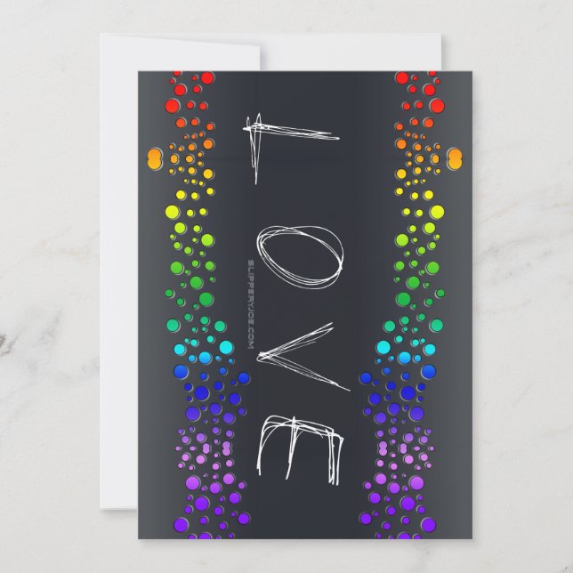 SlipperyJoe kärlek bubblar röd orange gult grönt c Julkort (Framsida)