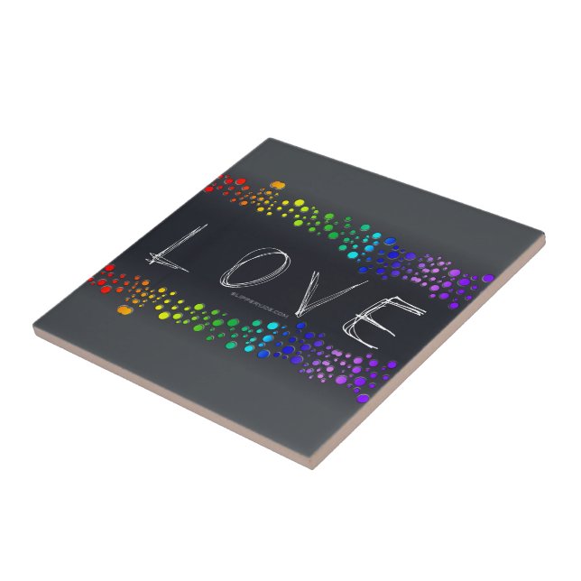 SlipperyJoe kärlek bubblar röd orange gult grönt c Kakelplatta (Sidan)