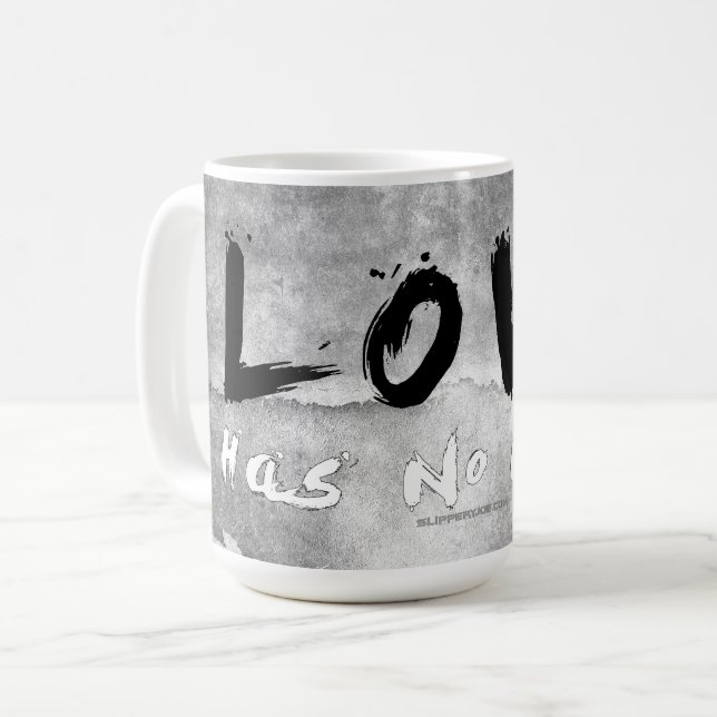 SlipperyJoe kärlek har ingen färg ras hudton gräns Kaffemugg (Framsida vänster)