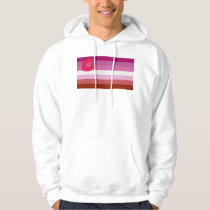 SlipperyJoe läppstift lesbisk stolthet flagga femi Hoodie