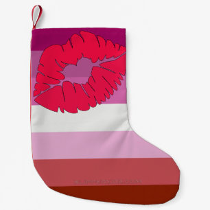 SlipperyJoe läppstift lesbisk stolthet flagga femi Liten Julstrumpa