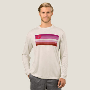 SlipperyJoe läppstift lesbisk stolthet flagga femi T Shirt