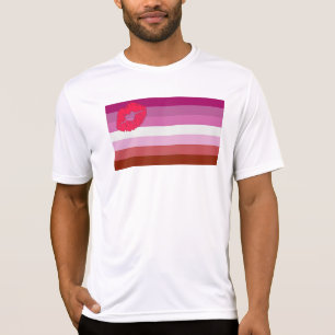 SlipperyJoe läppstift lesbisk stolthet flagga femi T Shirt