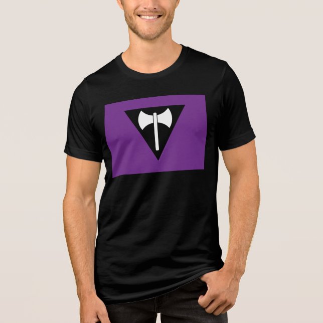 SlipperyJoe lesbisk pride flagga mäktig gay femini T Shirt (Framsida)