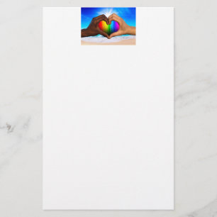 SlipperyJoe levande regnbågsgradient hjärta interr Brevpapper
