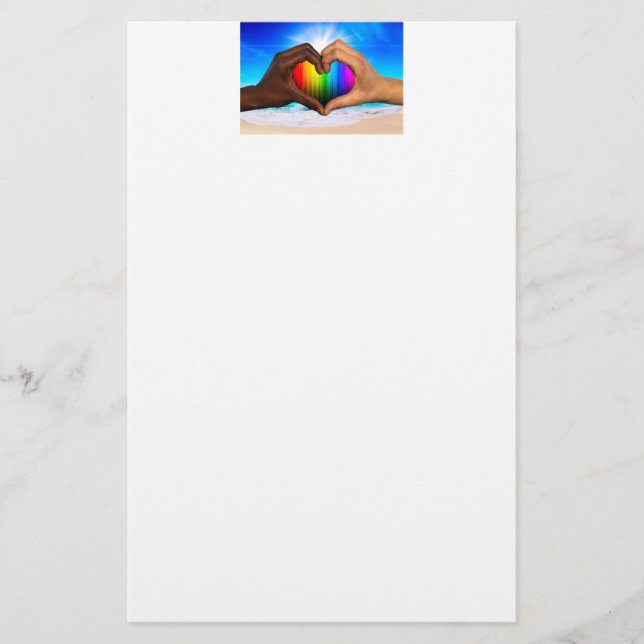 SlipperyJoe levande regnbågsgradient hjärta interr Brevpapper (Framsida)