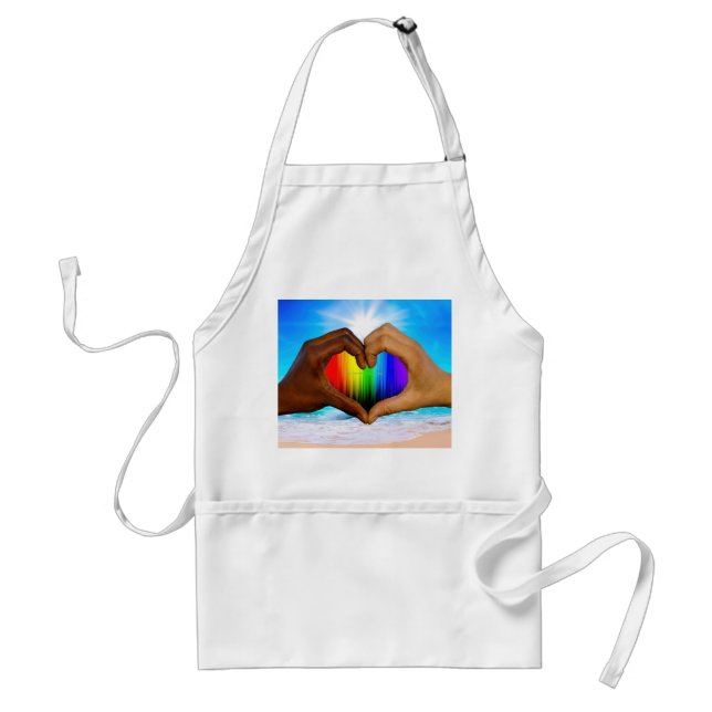 SlipperyJoe levande regnbågsgradient hjärta interr Förkläde (Framsidan)