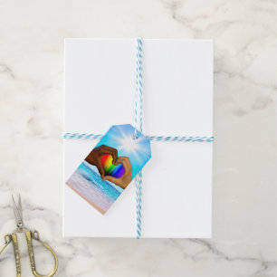 SlipperyJoe levande regnbågsgradient hjärta interr Presentetikett