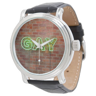 SlipperyJoe lysande gay neonskylt ljus levande Armbandsur