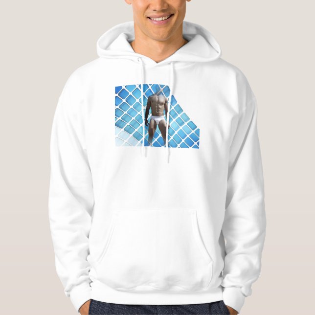 SlipperyJoe muskulär man sex-pack med hanvit u Hoodie (Framsida)