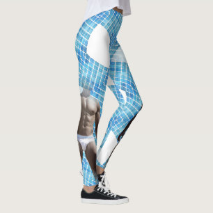 SlipperyJoe muskulär man sex-pack med hanvit u Leggings