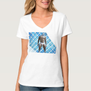 SlipperyJoe muskulär man sex-pack med hanvit u T Shirt