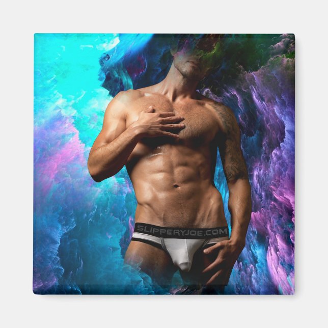 SlipperyJoe muskulär man underkläder skole vibrant Magnet (Framsidan)