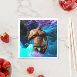 SlipperyJoe muskulär man underkläder skole vibrant Pappersservett