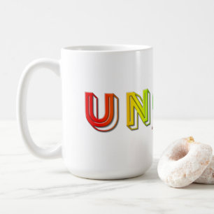 SlipperyJoe okapad livfull livlig neon regnbåge en Kaffemugg