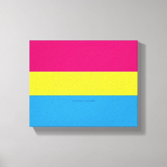 SlipperyJoe pansexual pride flagga rosa gul och cy Canvastryck (Framsida)