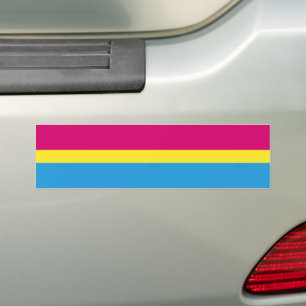 SlipperyJoe pansexuell stolthetsflagga rosa bärnst Bildekal