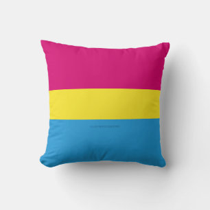 SlipperyJoe pansexuell stolthetsflagga rosa bärnst Kudde