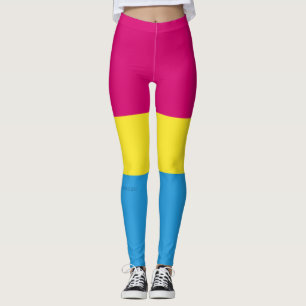 SlipperyJoe pansexuell stolthetsflagga rosa bärnst Leggings