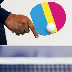 SlipperyJoe pansexuell stolthetsflagga rosa bärnst Pingisracket