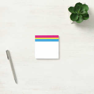 SlipperyJoe pansexuell stolthetsflagga rosa bärnst Post-it Block