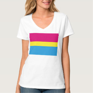 SlipperyJoe pansexuell stolthetsflagga rosa bärnst T Shirt