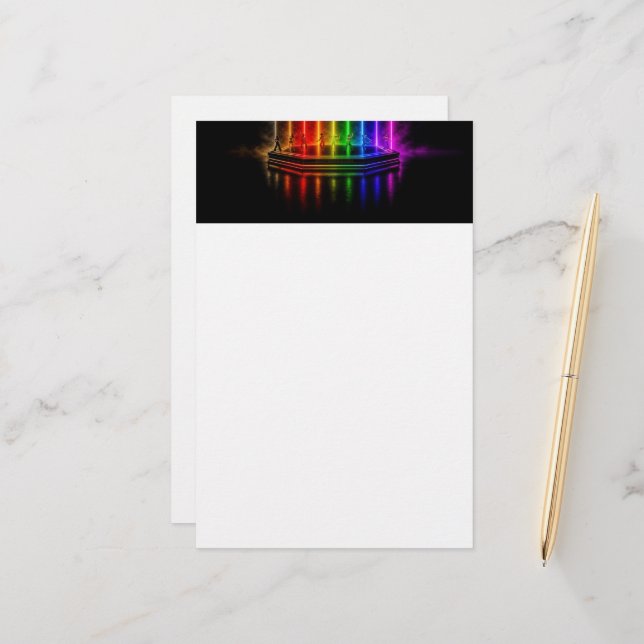 SlipperyJoe:s danframträdande firar Pride  Brevpapper (Fram/Back In Situ)