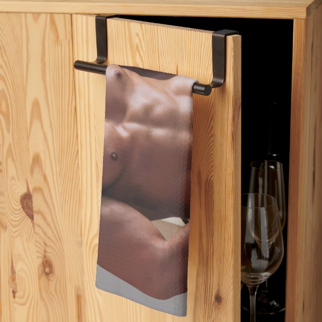 SlipperyJoe shirtless muscular man sixpack abs fit Kökshandduk (Thirds Fold)