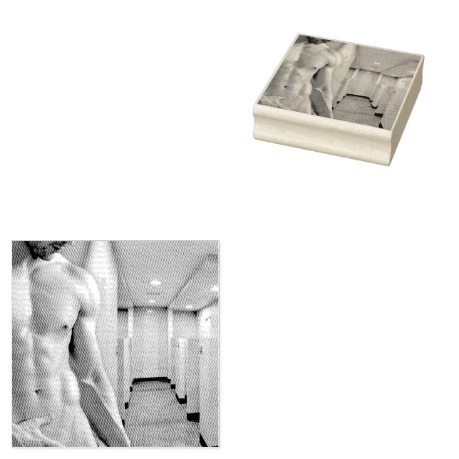 SlipperyJoe shirtless muscular man sixpack abs fit Stämpel (Stämplad)